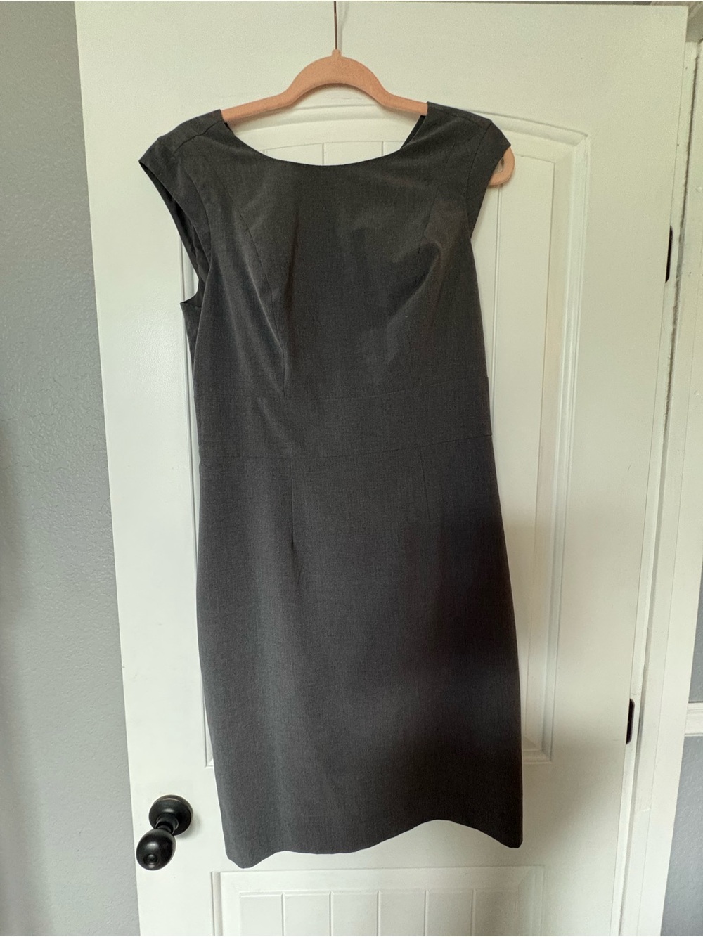 The Limited Charcoal Cap-Sleeve Sheath Midi Dress